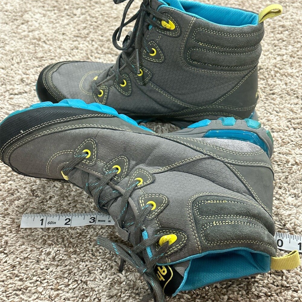 Ahnu Sugarpine Waterproof Hiking Boots Womens Size 9 Gray Teal Vibram - Picture 7 of 12
